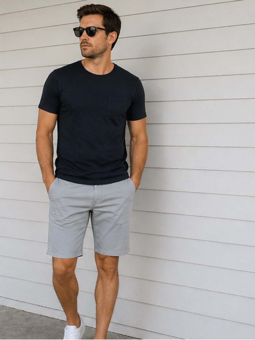 Mavi Jacob‎ Chino Shorts Men Size 40 Gray Stretch Casual Summer Classic Fit